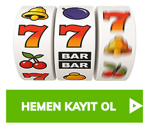 Üçlü slot makinesi üzerinde 7 sembolleri ve Hemen Kayıt Ol butonu