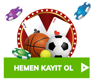 Spor topları oyun kartları ve fişler ile hazırlanmış görselin altında Hemen Kayıt Ol butonu